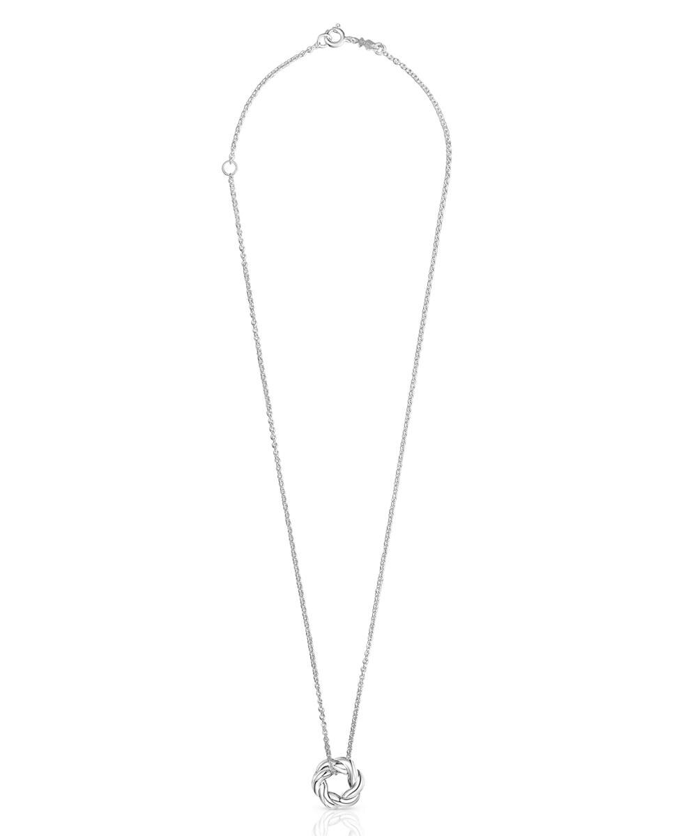 Colar Twisted de Prata Circular Prateado-2