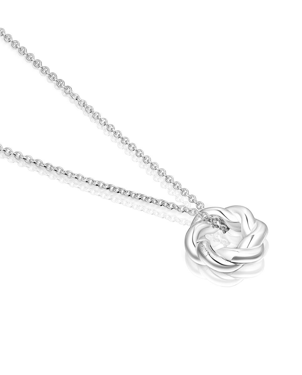 Colar Twisted de Prata Circular Prateado-3