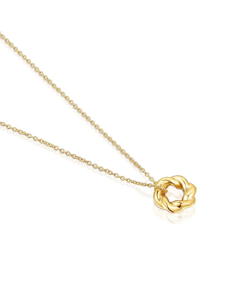 Colar Twisted Círculo Dourado Ouro-3