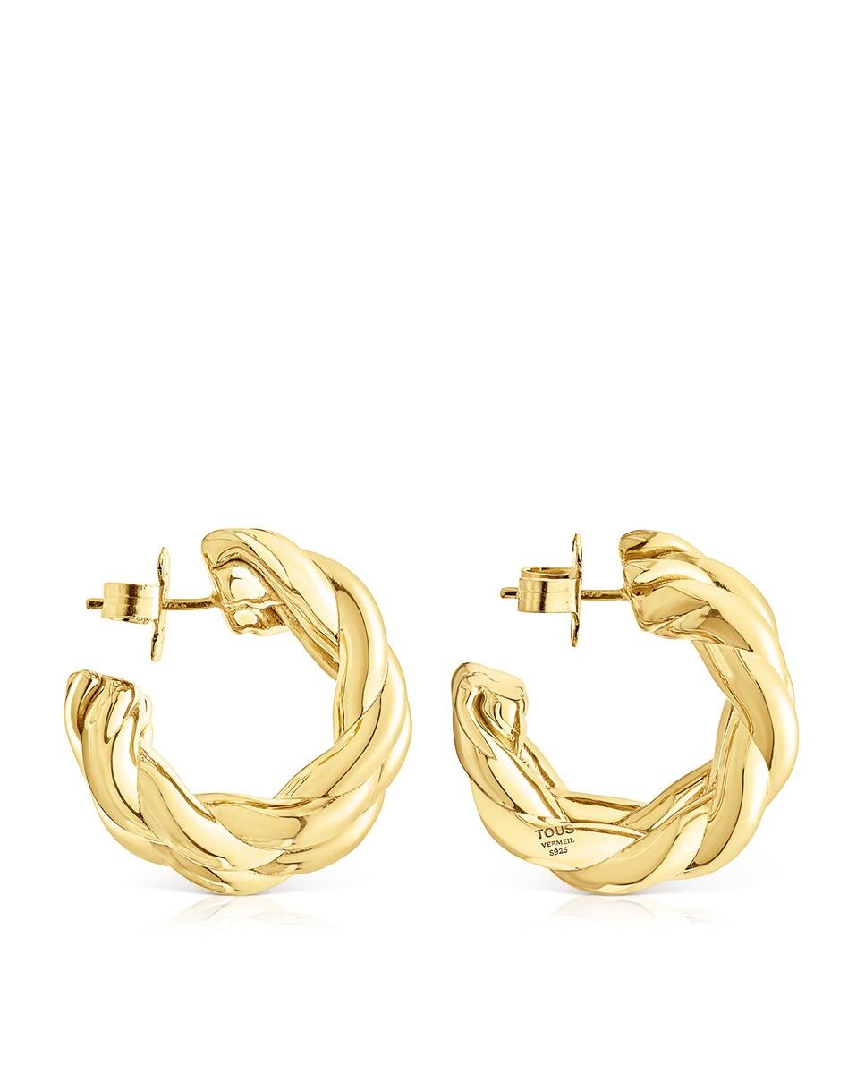 Brincos Twisted Duplas em Prata Ouro-2