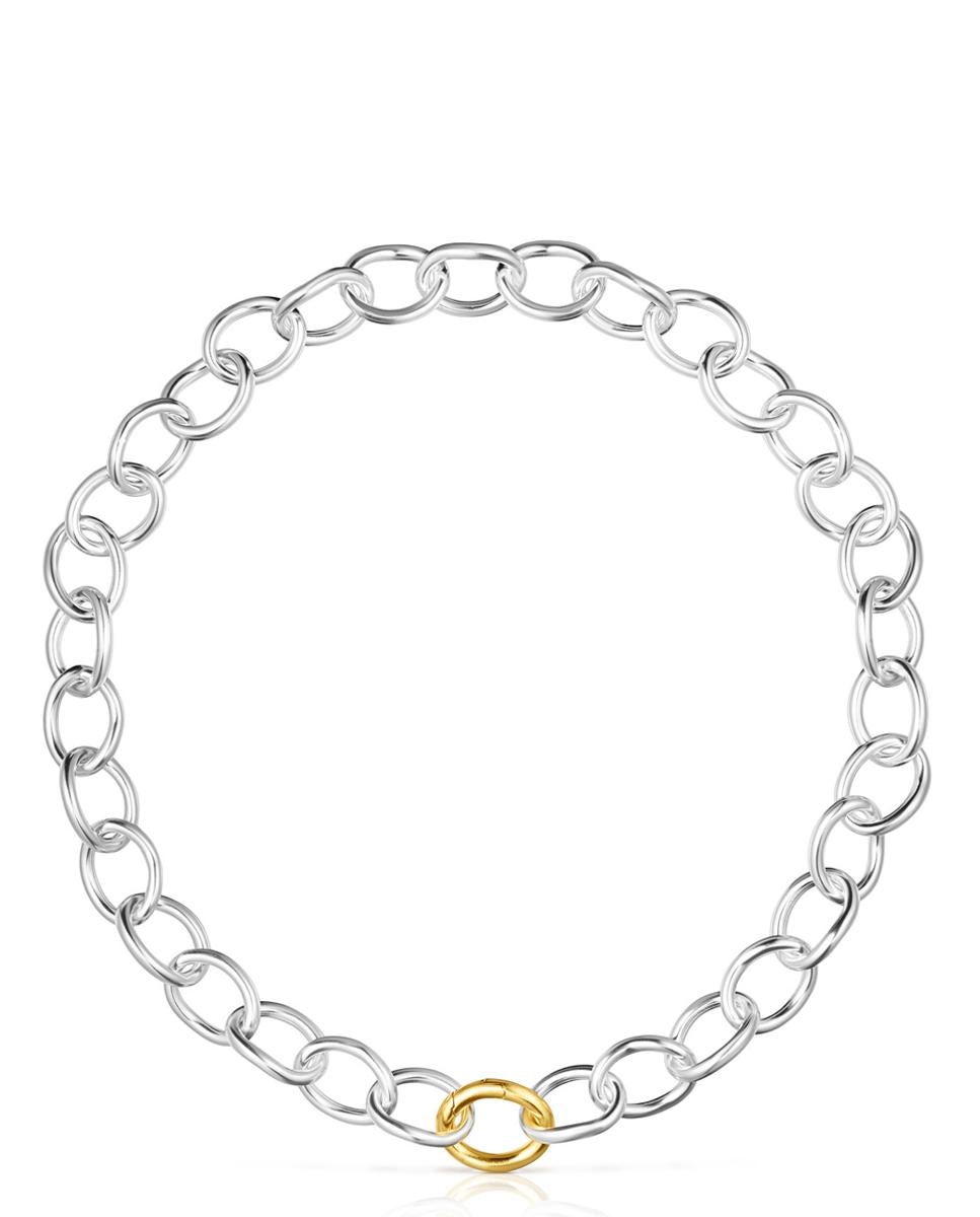 Colar Hav Bicolor de Argolas Ouro-1