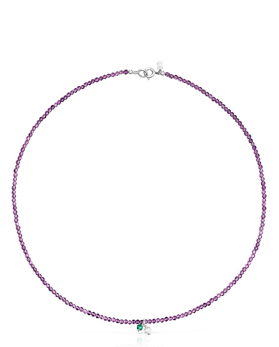 Colar Camille com Ametista em Verde Roxo-1