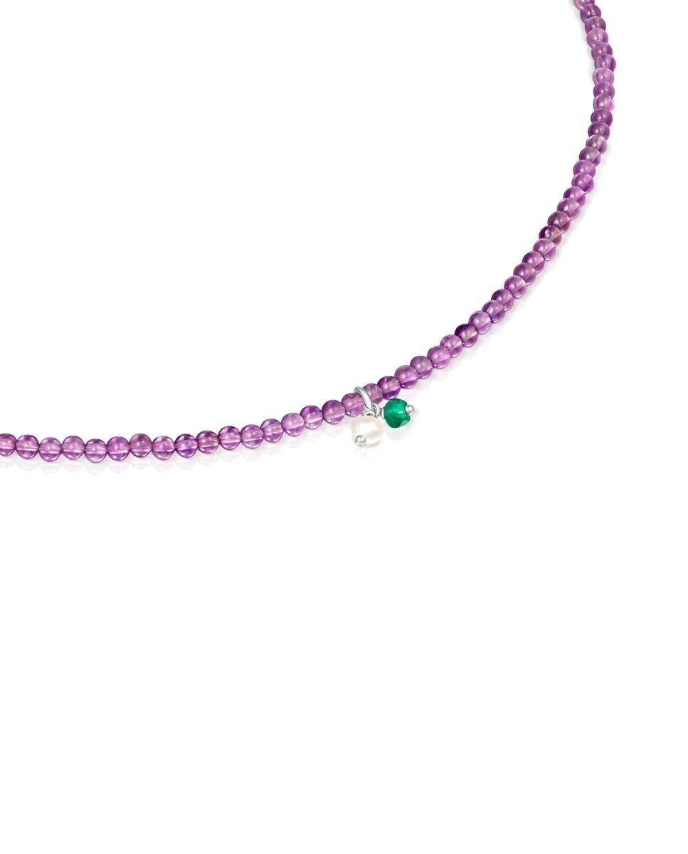 Colar Camille com Ametista em Verde Roxo-2