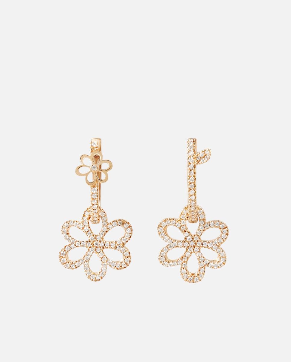 Brincos de Aro Atelier de Ouro Rosa com Diamantes Rosa / Branco-1