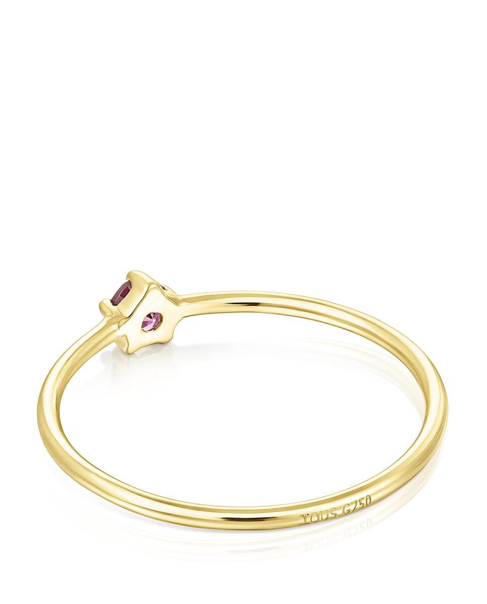Anel Cool Joy de Ouro com Rodolita Vermelho-2