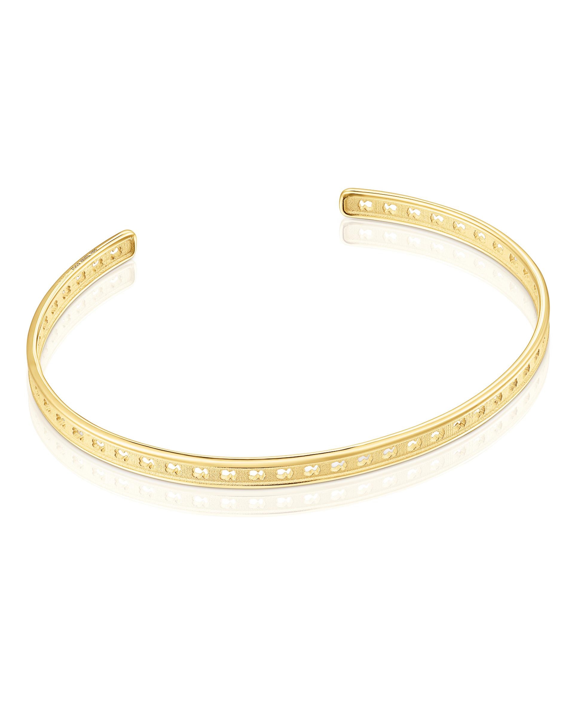 Pulseira Bear Row Banhada em Ouro 18 Kt Sobre Prata e Silhuetas Ouro-1