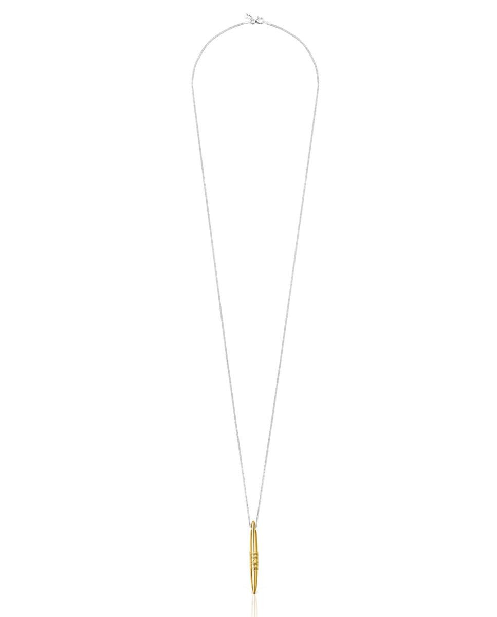 Colar Lure em Prata e Prata Vermeil com Pingente Grande Ouro-2
