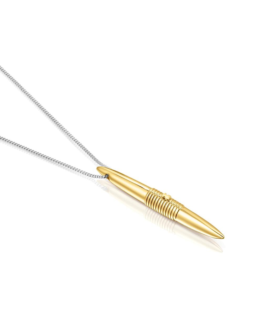Colar Lure em Prata e Prata Vermeil com Pingente Grande Ouro-3