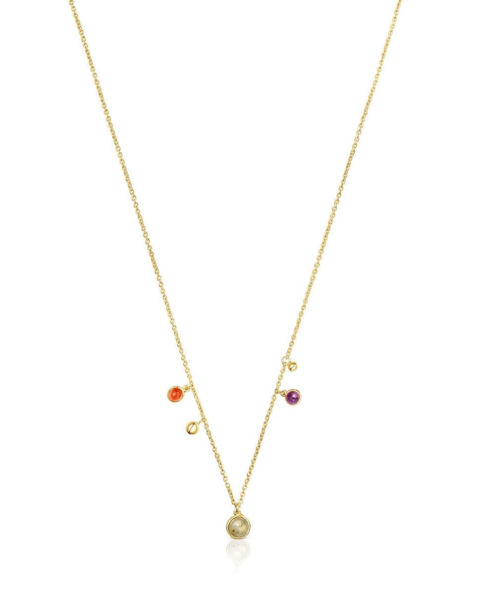Colar Plump em Prata Vermeil com Motivos e Pedras Multicolor-1
