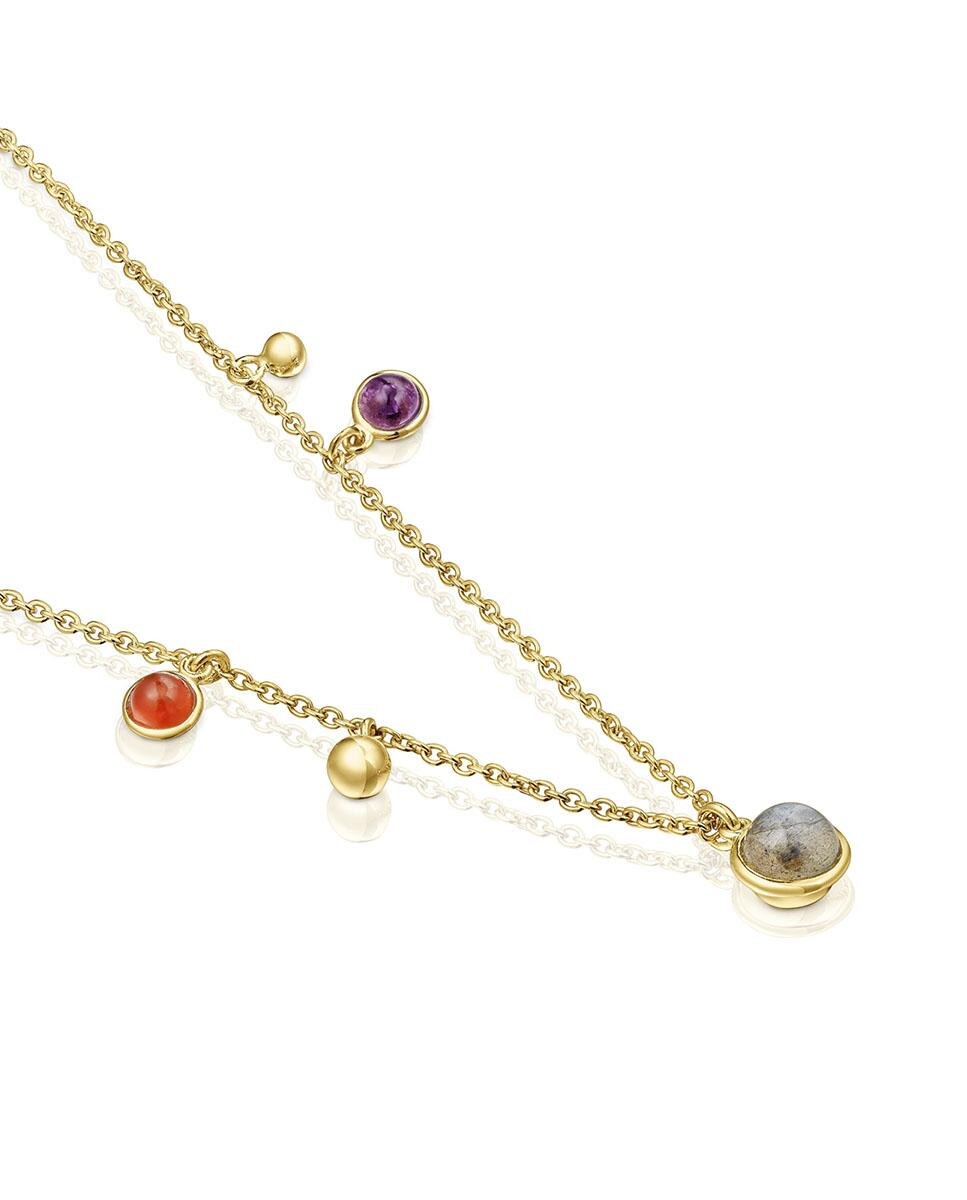 Colar Plump em Prata Vermeil com Motivos e Pedras Multicolor-3