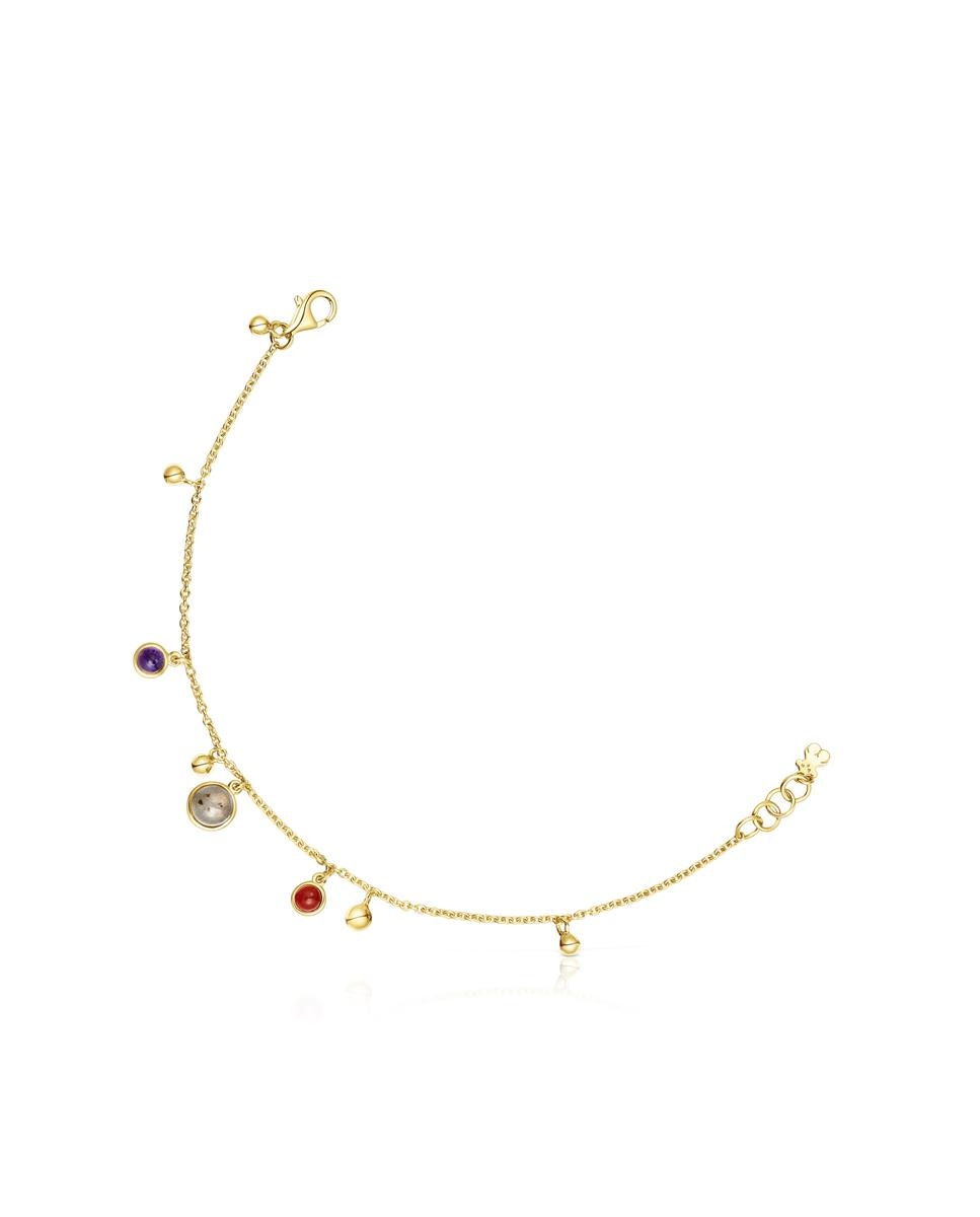 Pulseira Plump em Prata Vermeil com Motivos e Pedras Multicolor-1