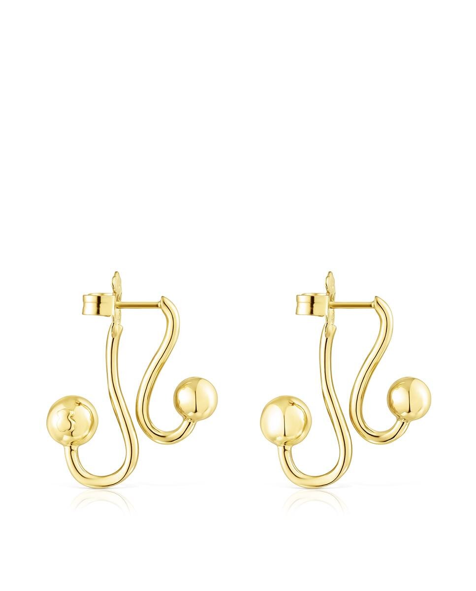 Brincos Plump em Prata Vermeil com Urso Ouro-2
