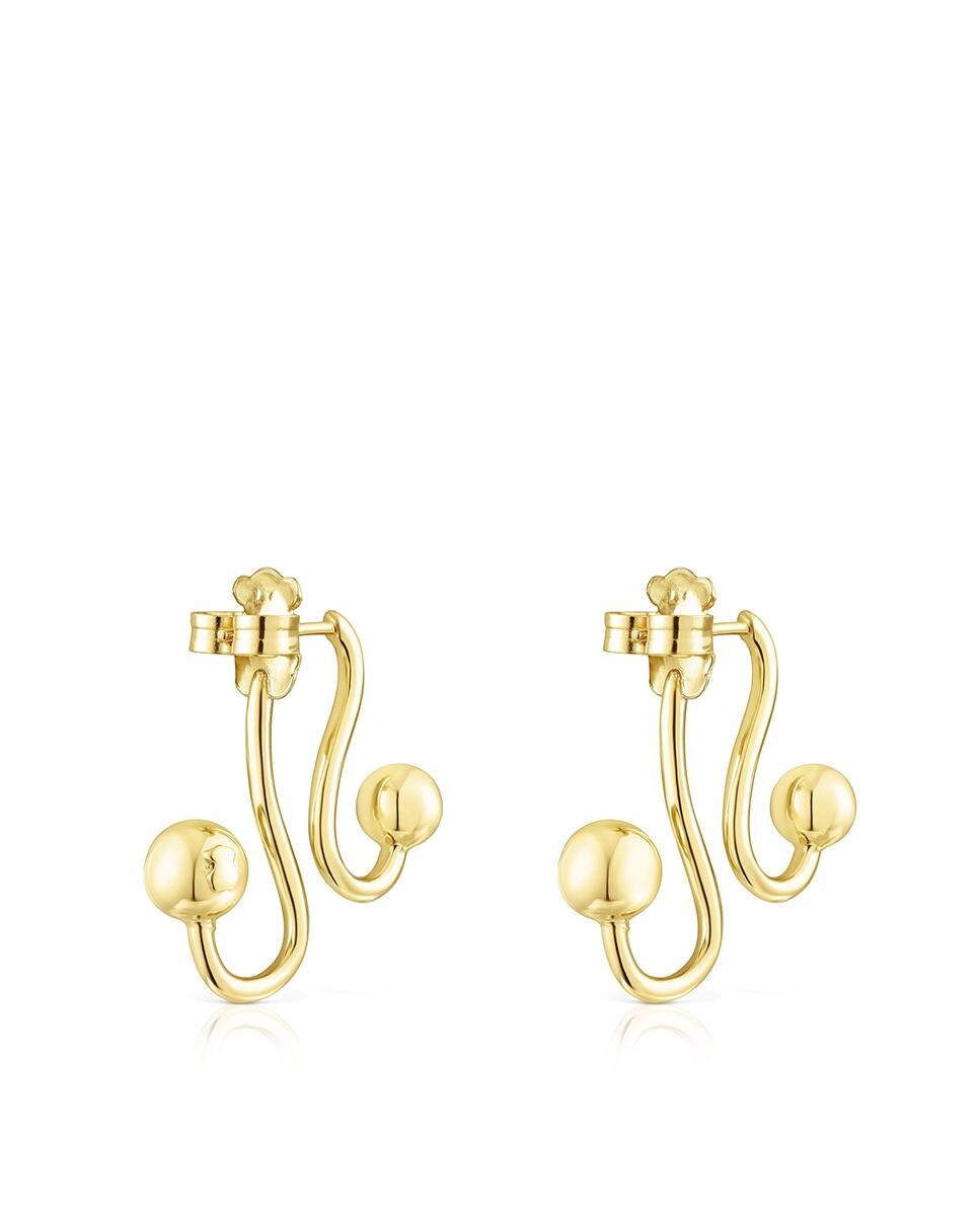 Brincos Plump em Prata Vermeil com Urso Ouro-3