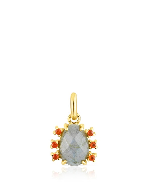 Imagem 0 de Pingente Virtual Gardenem Prata, Labradorite e Cornalina