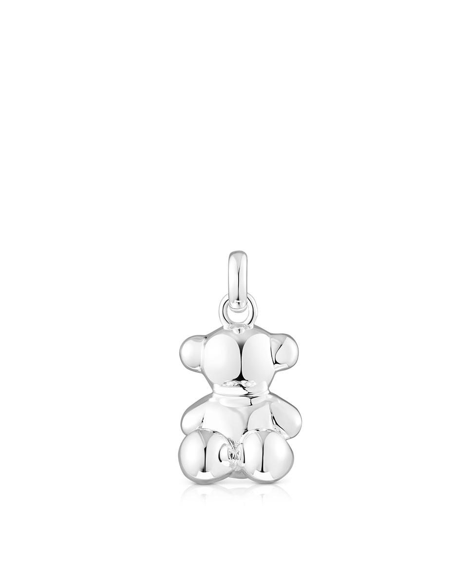 Pendiente Bold Bear de Urso Médio de Prata Prateado-1
