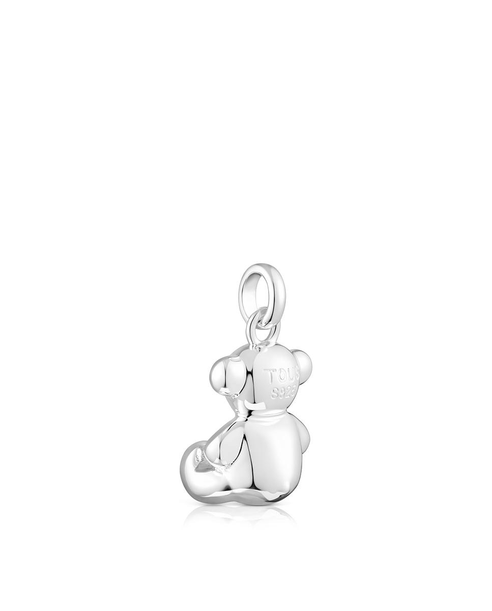 Pendiente Bold Bear de Urso Médio de Prata Prateado-3