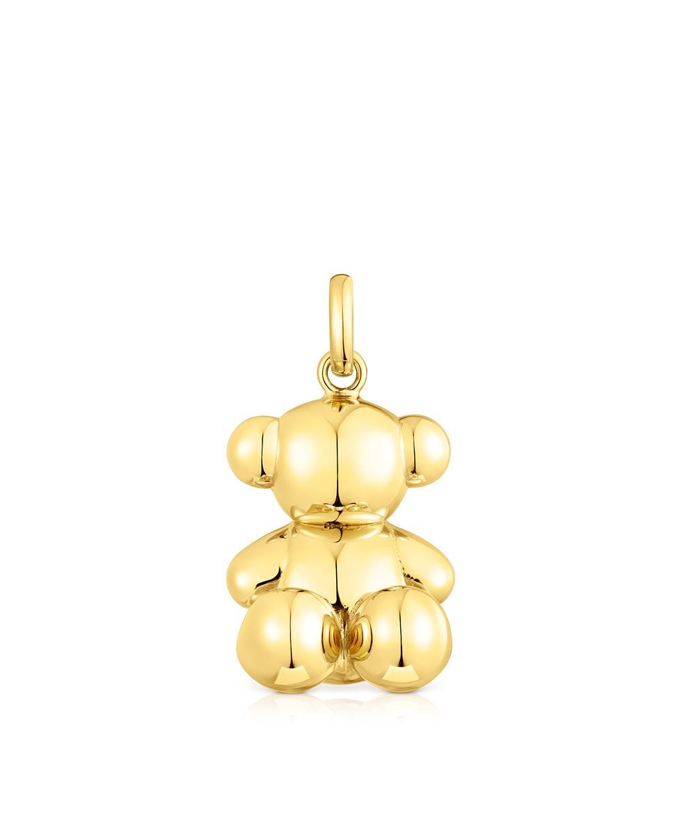 Pendente Bold Bear de Urso Grande Banhado em Ouro de 18 Kt Sobre Prata em Dourado Dourado-1