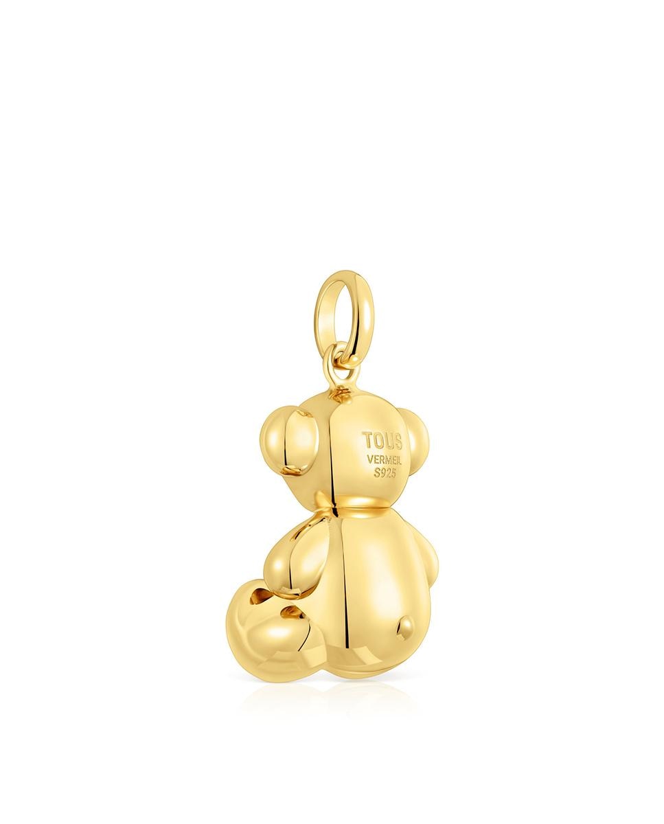 Pendente Bold Bear de Urso Grande Banhado em Ouro de 18 Kt Sobre Prata em Dourado Dourado-3