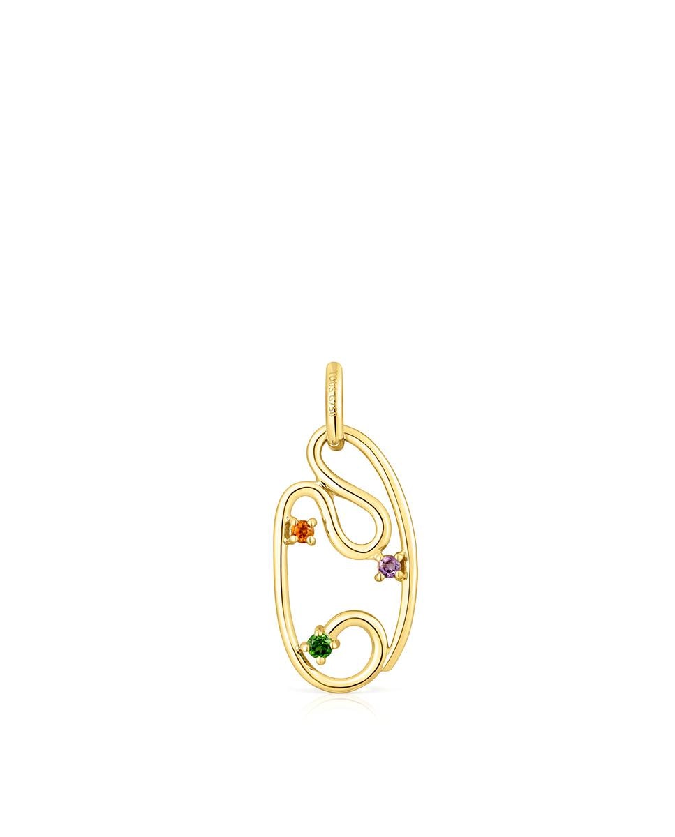 Pendente Tsuri de Ouro e Gemas Multicolor Multicolor-1