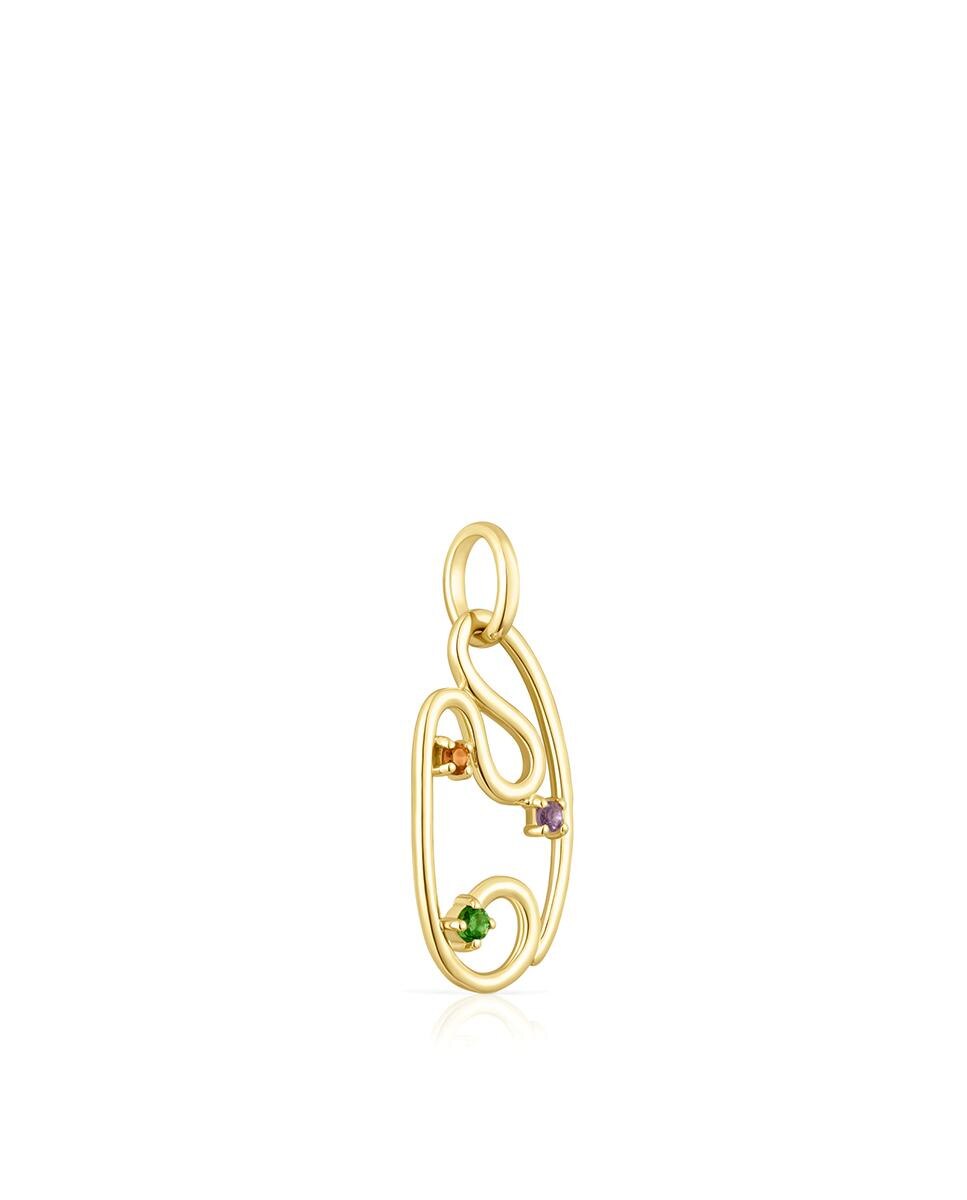 Pendente Tsuri de Ouro e Gemas Multicolor Multicolor-2