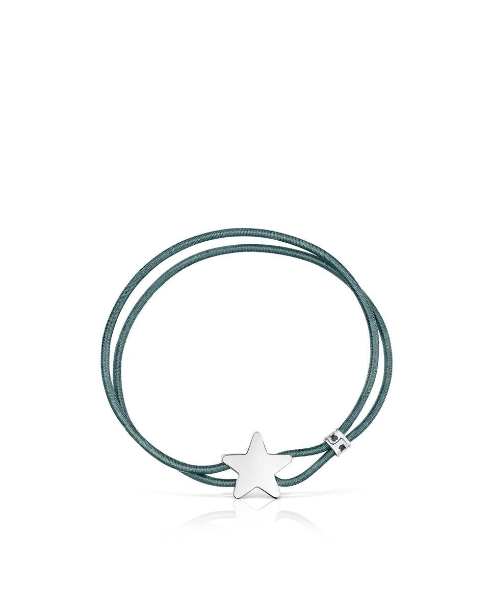 Pulseira Sweet Dolls Elástica Azul com Estrela de Prata Verde-azulado-2