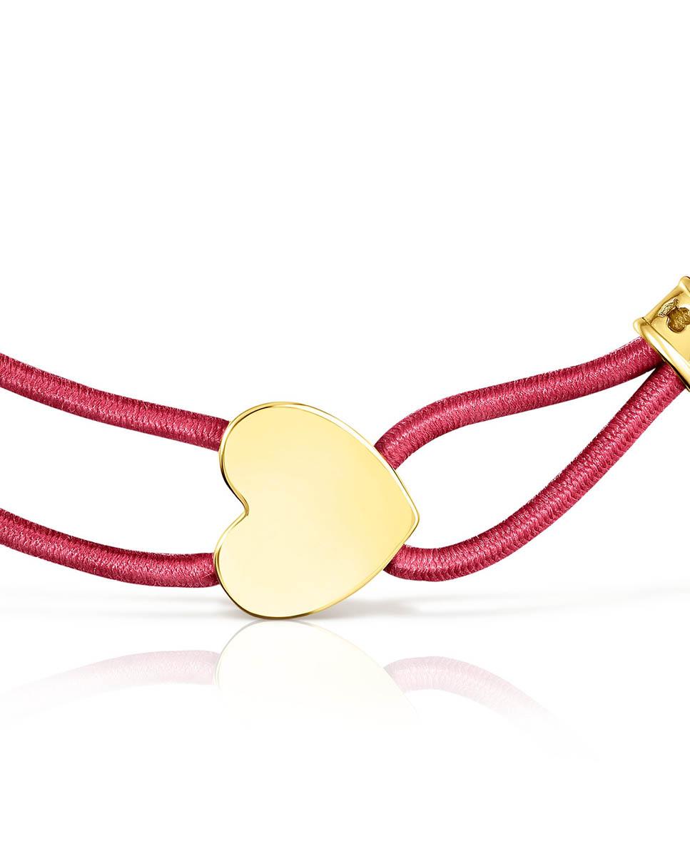 Pulseira Sweet Dolls Elástica em Vermelho com Coração Banhada a Ouro de 18 Kt Sobre Prata Multicolor-4