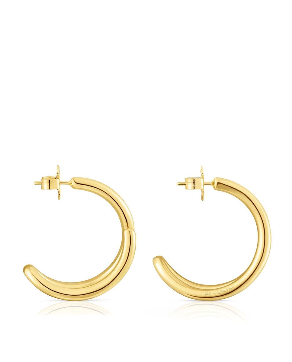 Brincos Bent de Aro em Prata Vermeil em Dourado Ouro-2