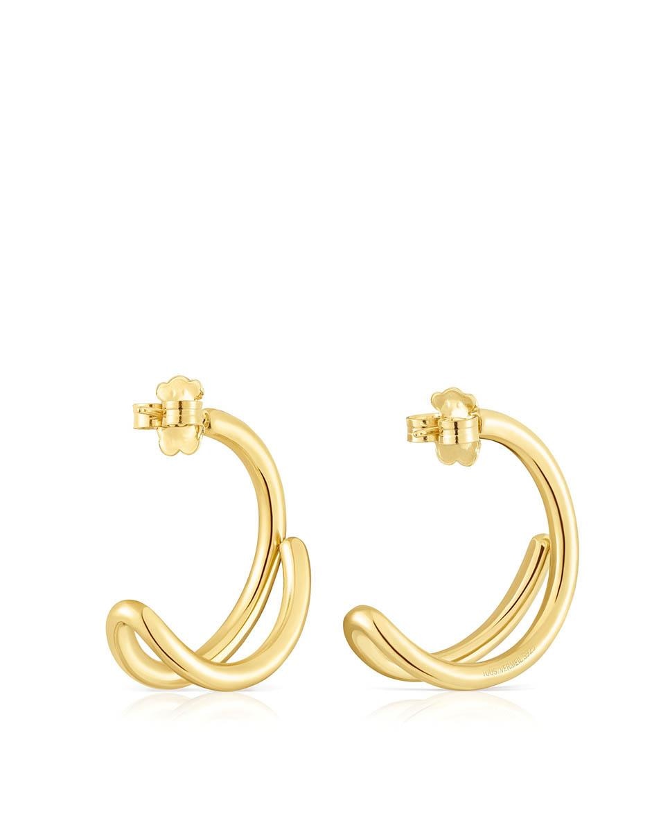 Brincos Bent de Aro em Prata Vermeil em Dourado Ouro-3