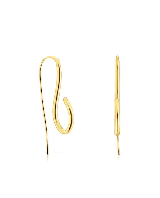 Imagem 0 de Brincos Bent Compridos em Prata Vermeil em Dourado