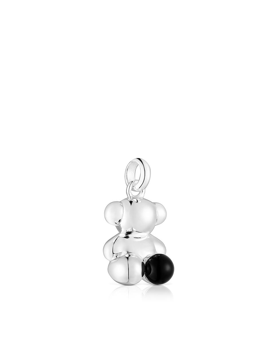 Pendiente Bold Bear de Urso de Prata e Ónix Preto-2