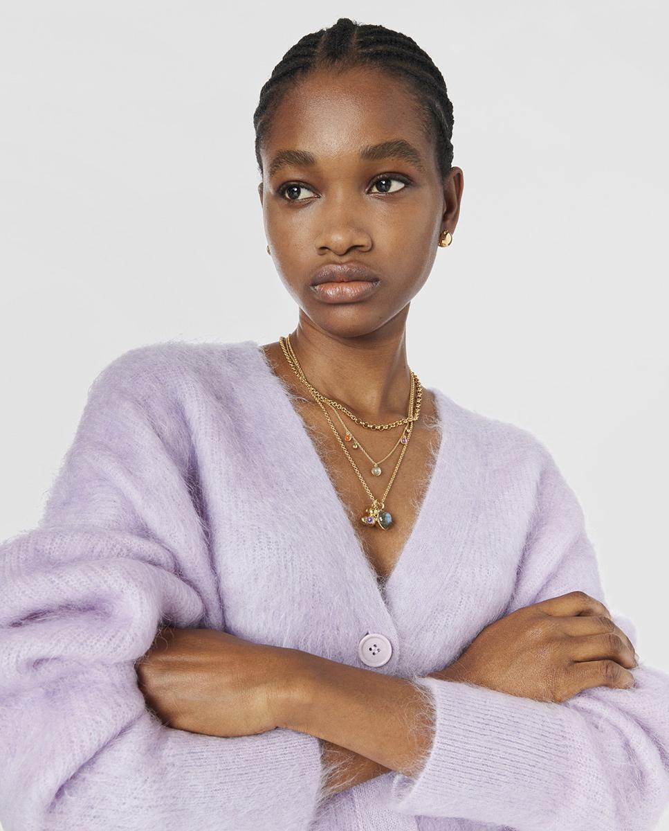 Pendente Bold Bear de Urso Banhado em Ouro de 18 Kt Sobre Prata e Ametista Roxo-4