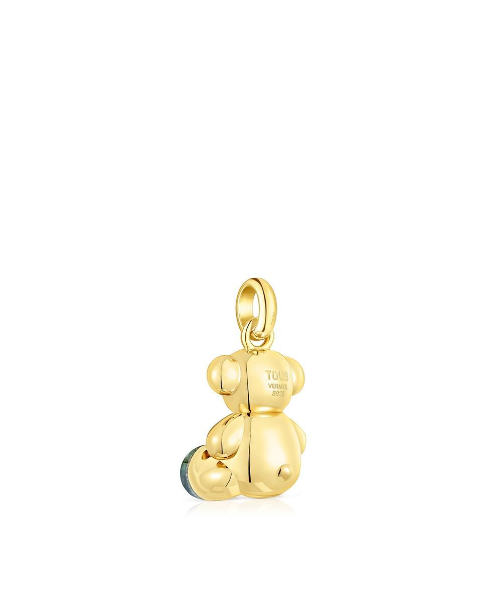Pendente de Urso Bold Bear Banhado em Ouro de 18 Kt Sobre Prata e Labradorita Azul-3