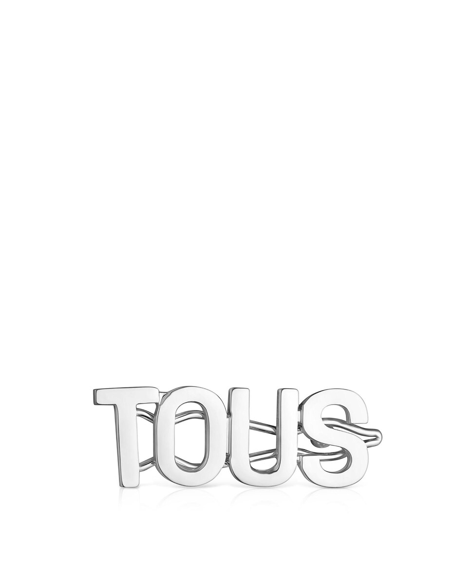 Clip para o Cabelo com Logo de Aço Prata-1