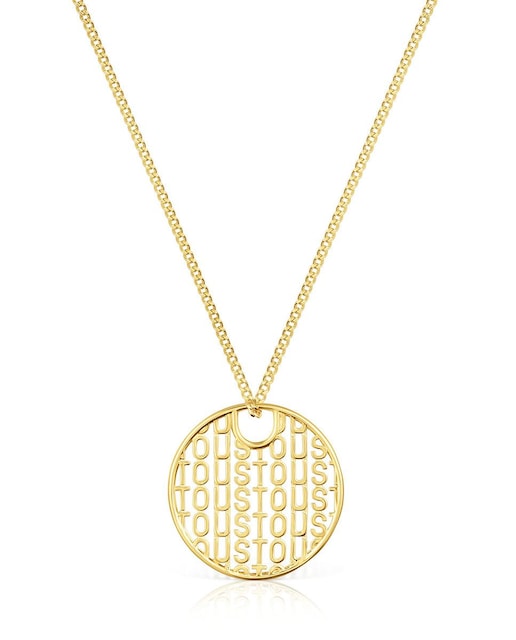 Imagem 0 de Colar Logo grande de prata vermeil em dourado