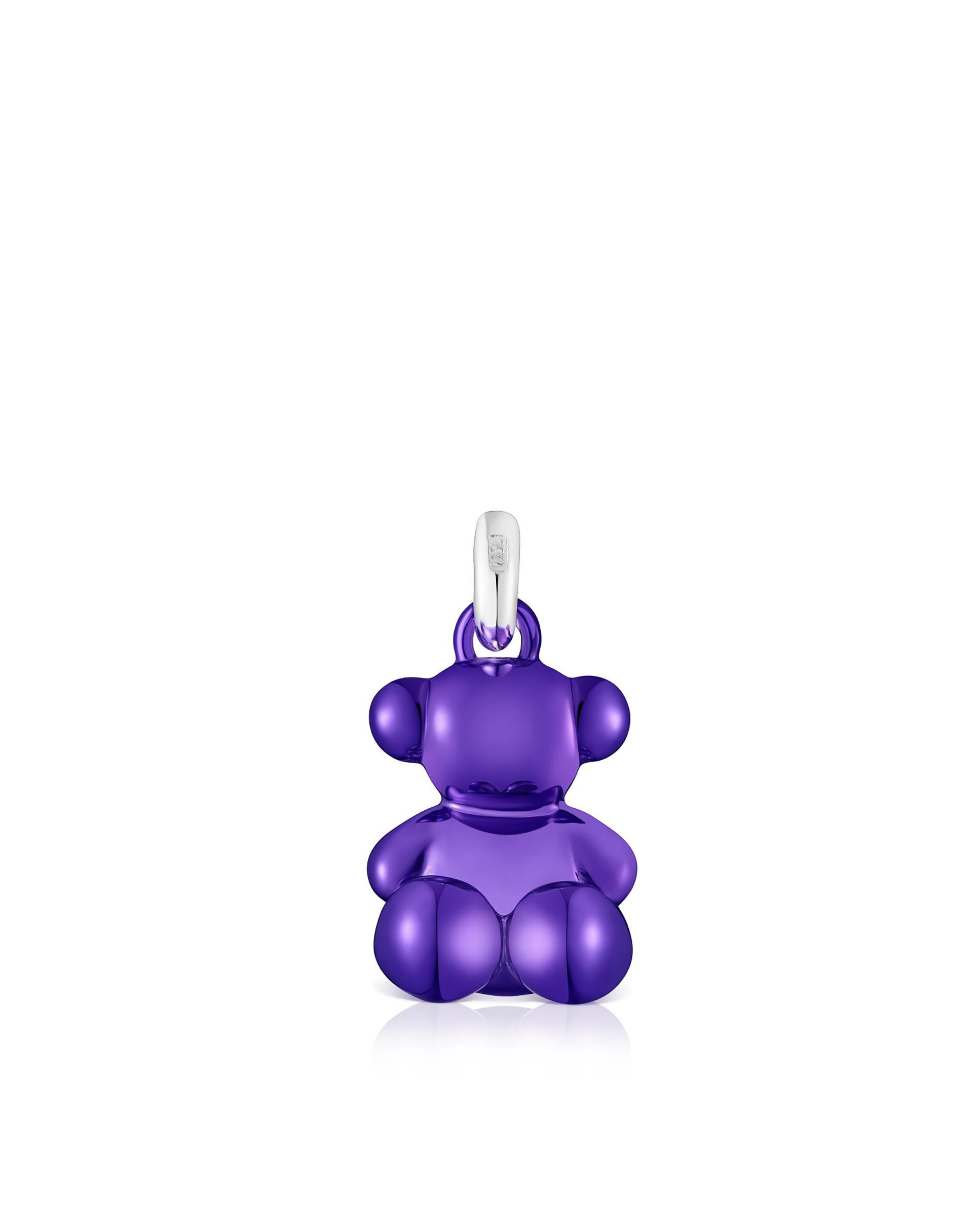 Pendentes Bold Bear de Urso de Aço em Roxo Metalizado Roxo-1