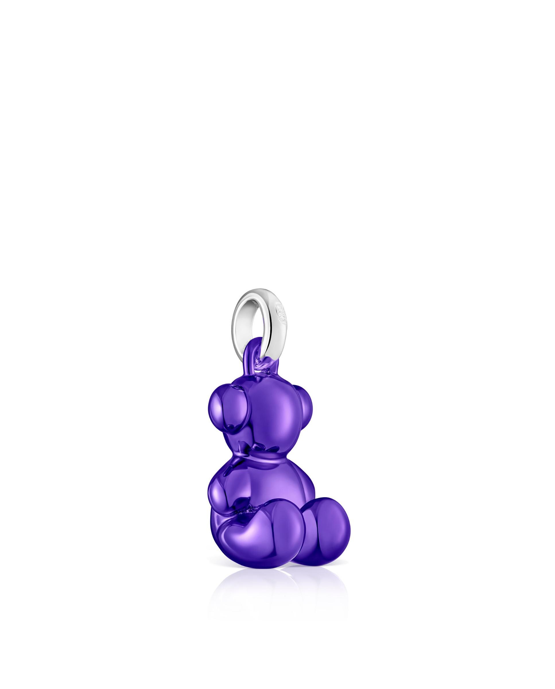 Pendentes Bold Bear de Urso de Aço em Roxo Metalizado Roxo-2