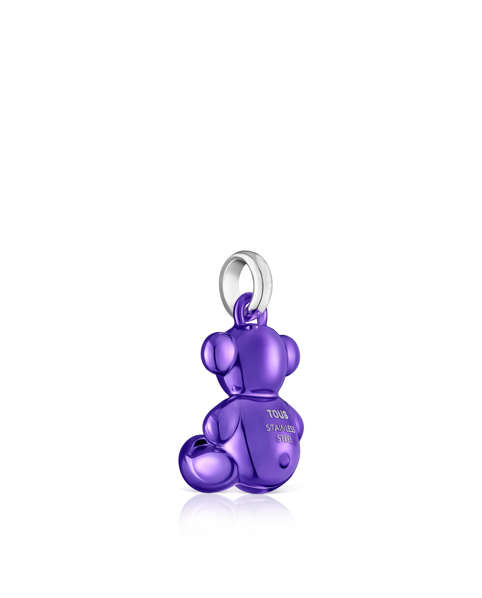 Pendentes Bold Bear de Urso de Aço em Roxo Metalizado Roxo-3