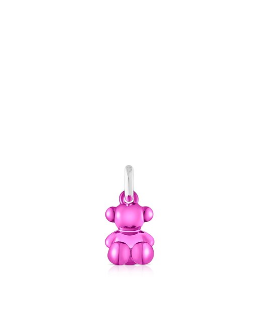 Pingente Bold Bear de Urso Pequeno de Aço - Fúcsia-metalizado