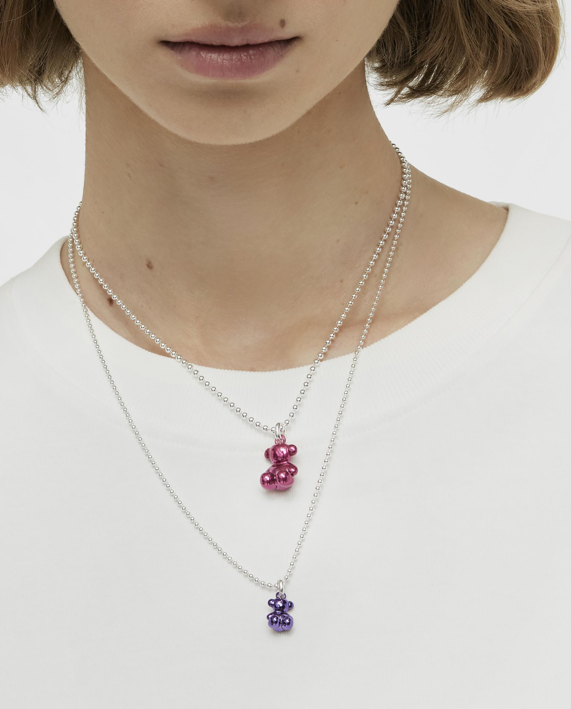 Pendente Bold Bear de Urso de Aço em Fúcsia Metalizado Rosa-6