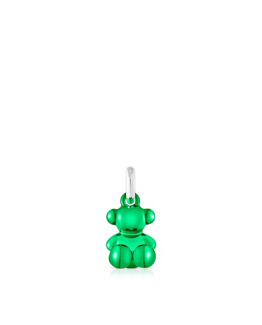 Pingente Bold Bear de Urso Pequeno de Aço - Verde-metalizado