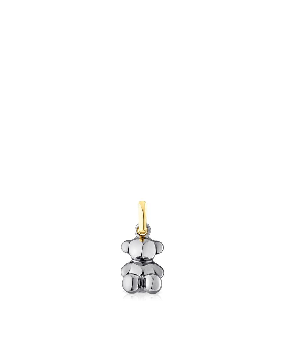 Pendente Bold Bear de Urso de Prata Dark Silver e Banhado em Ouro 18 Kt Sobre Prata Multicolor-1