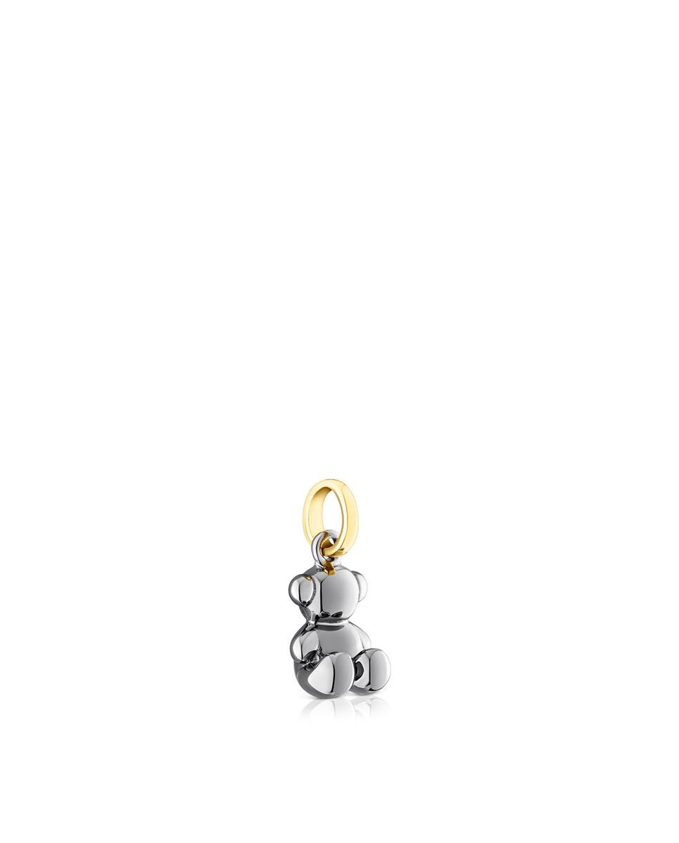 Pendente Bold Bear de Urso de Prata Dark Silver e Banhado em Ouro 18 Kt Sobre Prata Multicolor-2