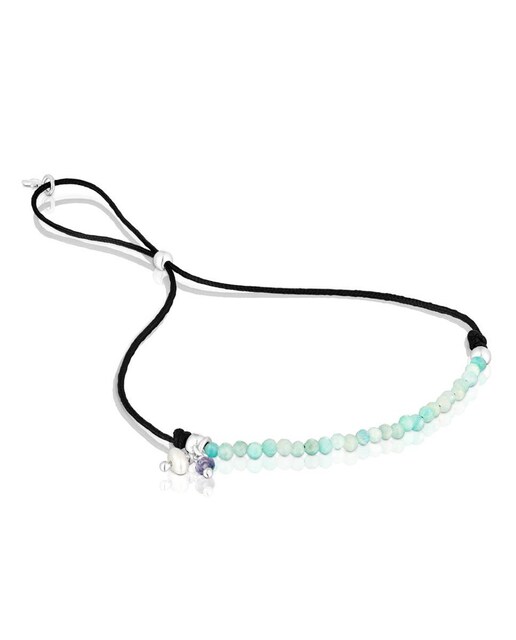 Imagem 0 de Pulseira Camille de Nylon Preto com Amazonitas