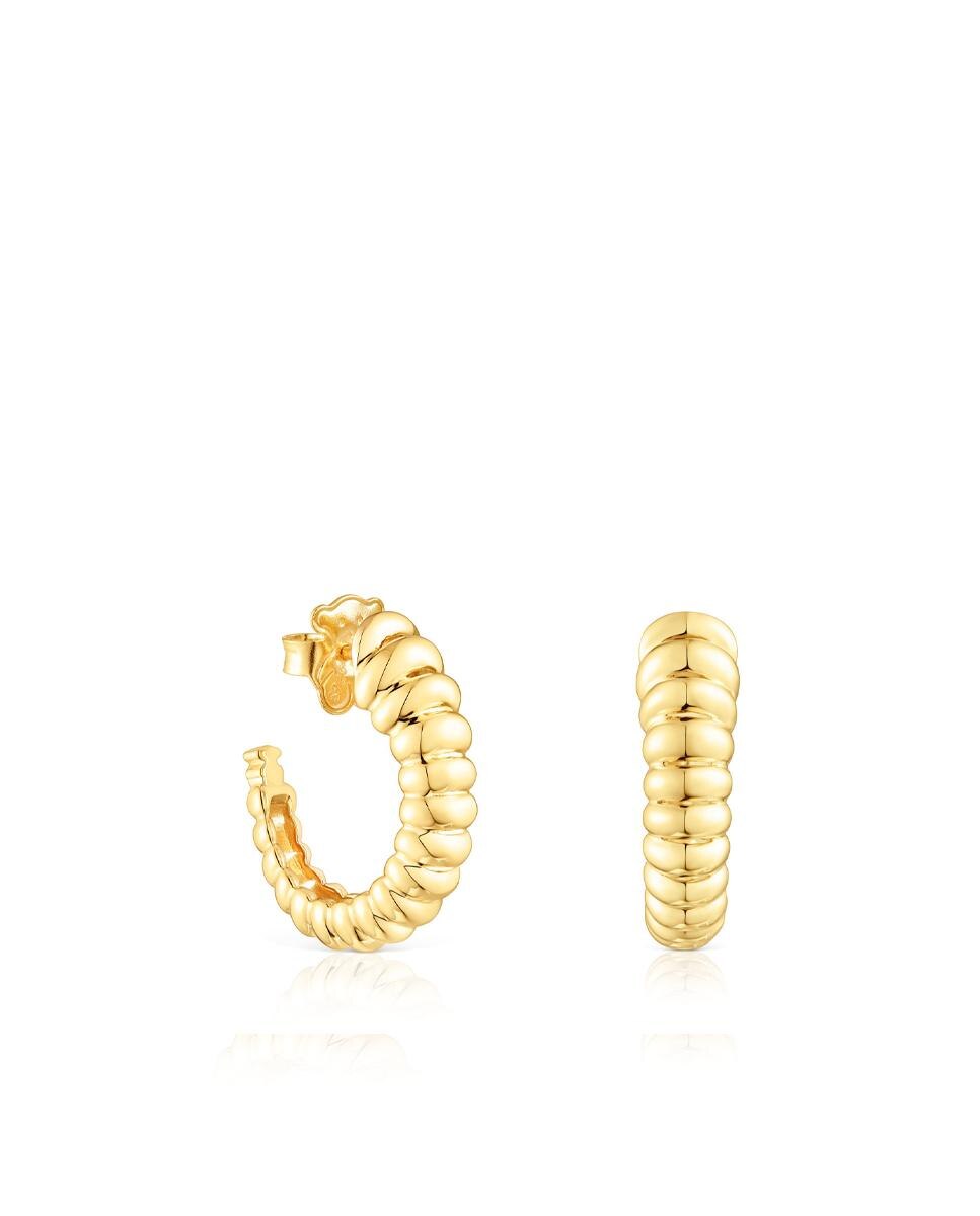 Brincos Virtual Garden com Banho de Ouro 18 kt sobre Prata Ouro-1