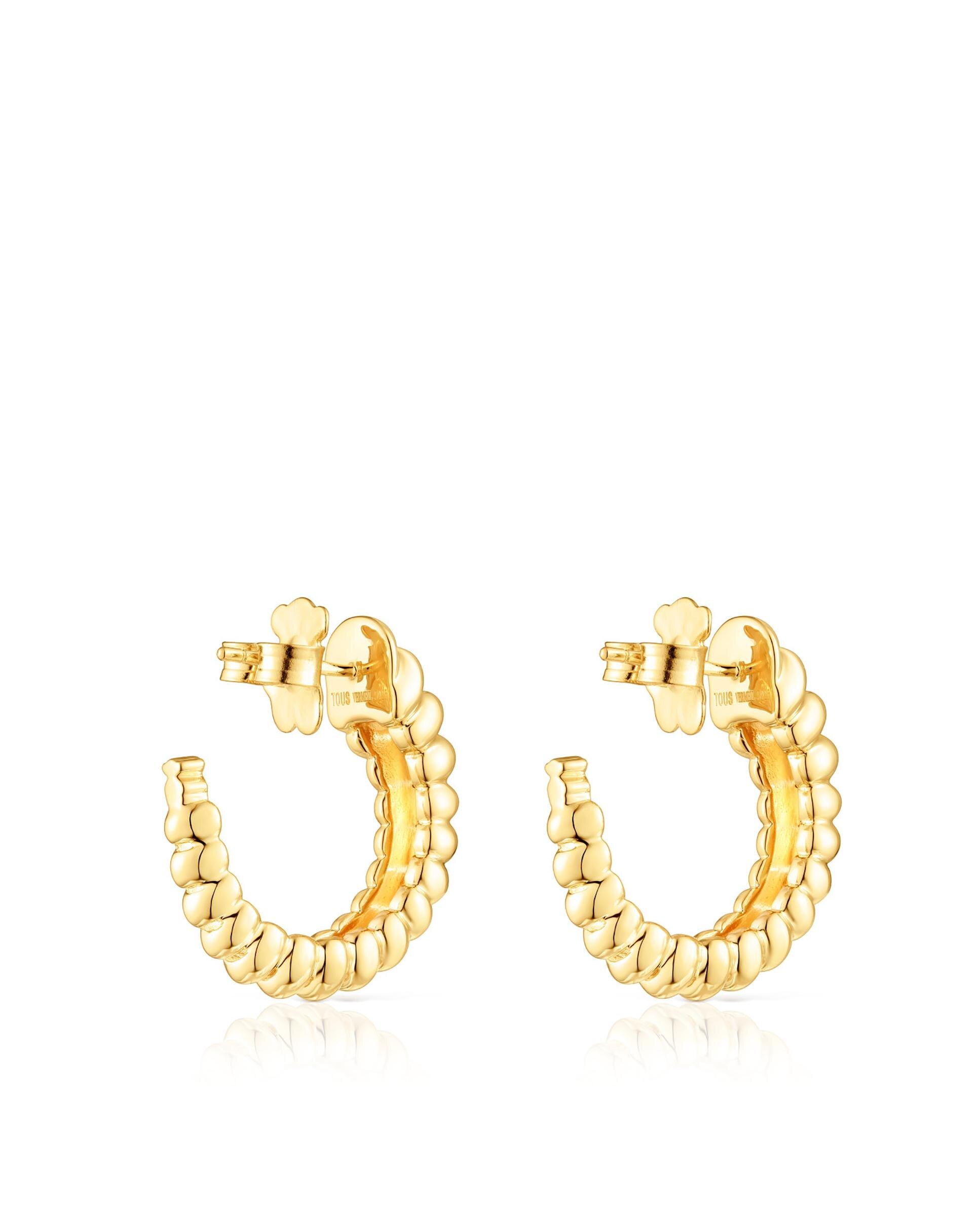 Brincos Virtual Garden com Banho de Ouro 18 kt sobre Prata Ouro-3