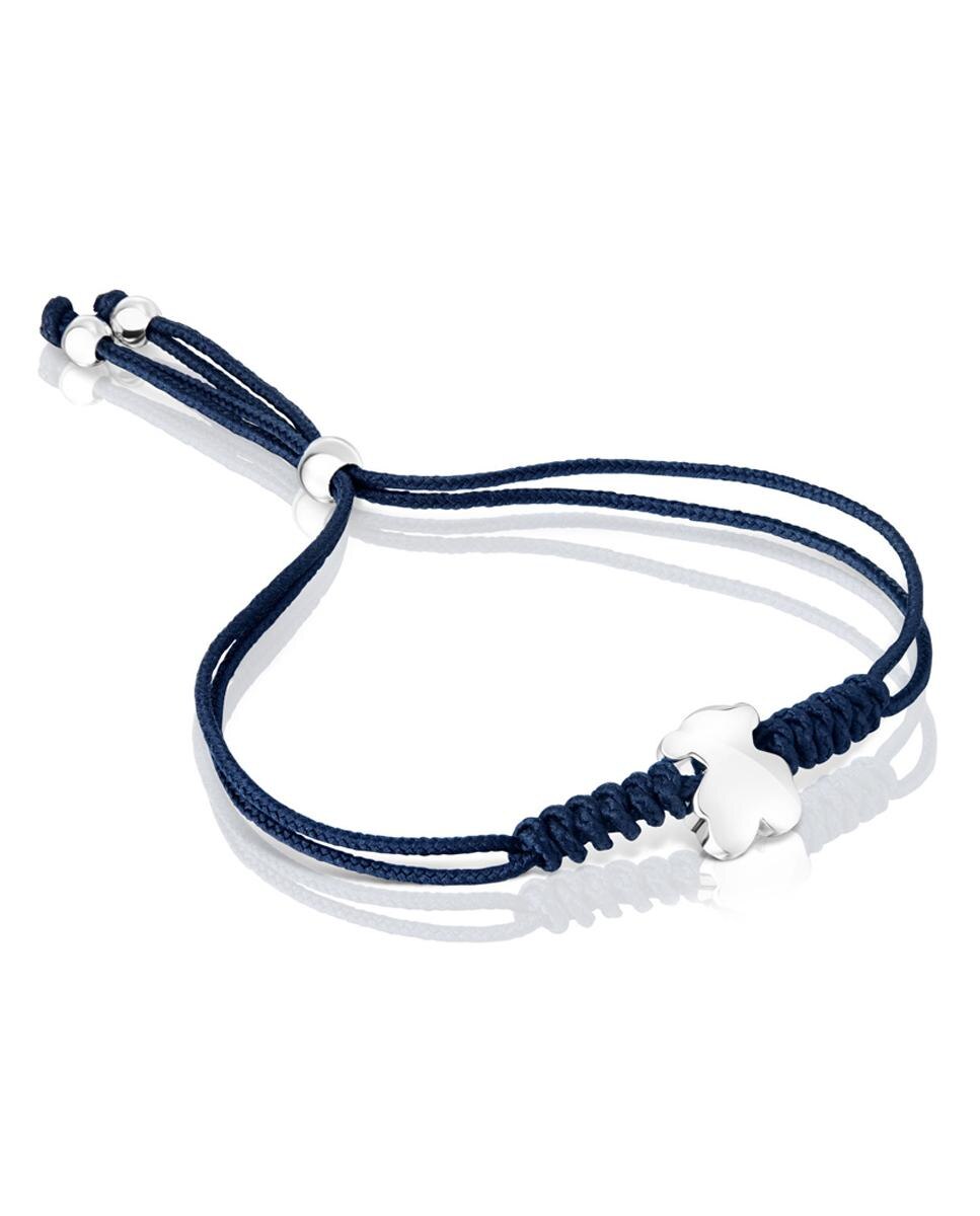 Pulseira Bold Motif de Nylon com Urso de Prata Prata-1