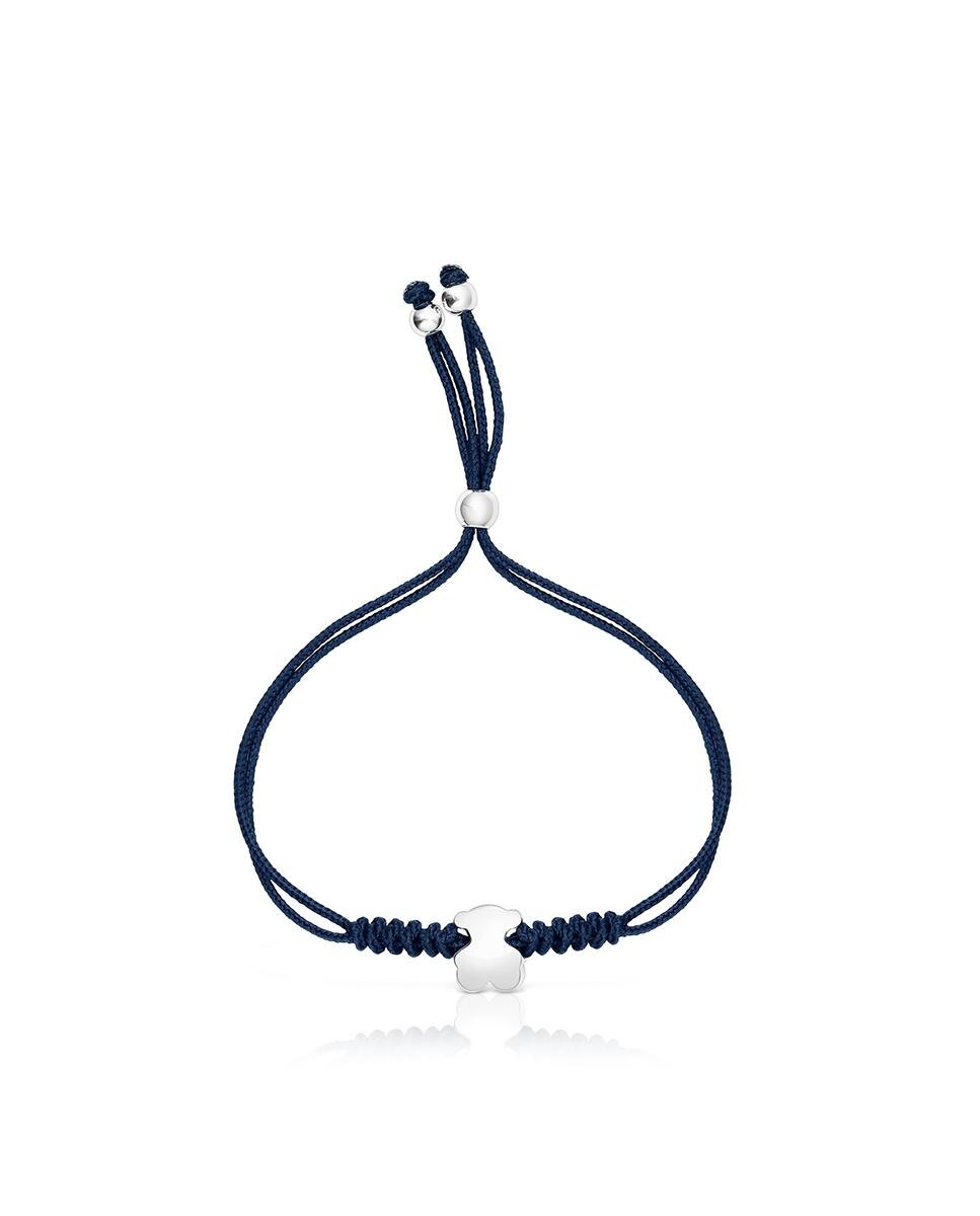 Pulseira Bold Motif de Nylon com Urso de Prata Prata-2