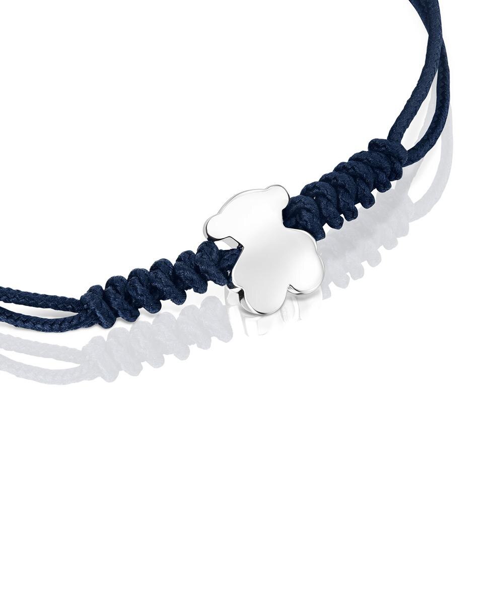 Pulseira Bold Motif de Nylon com Urso de Prata Prata-3