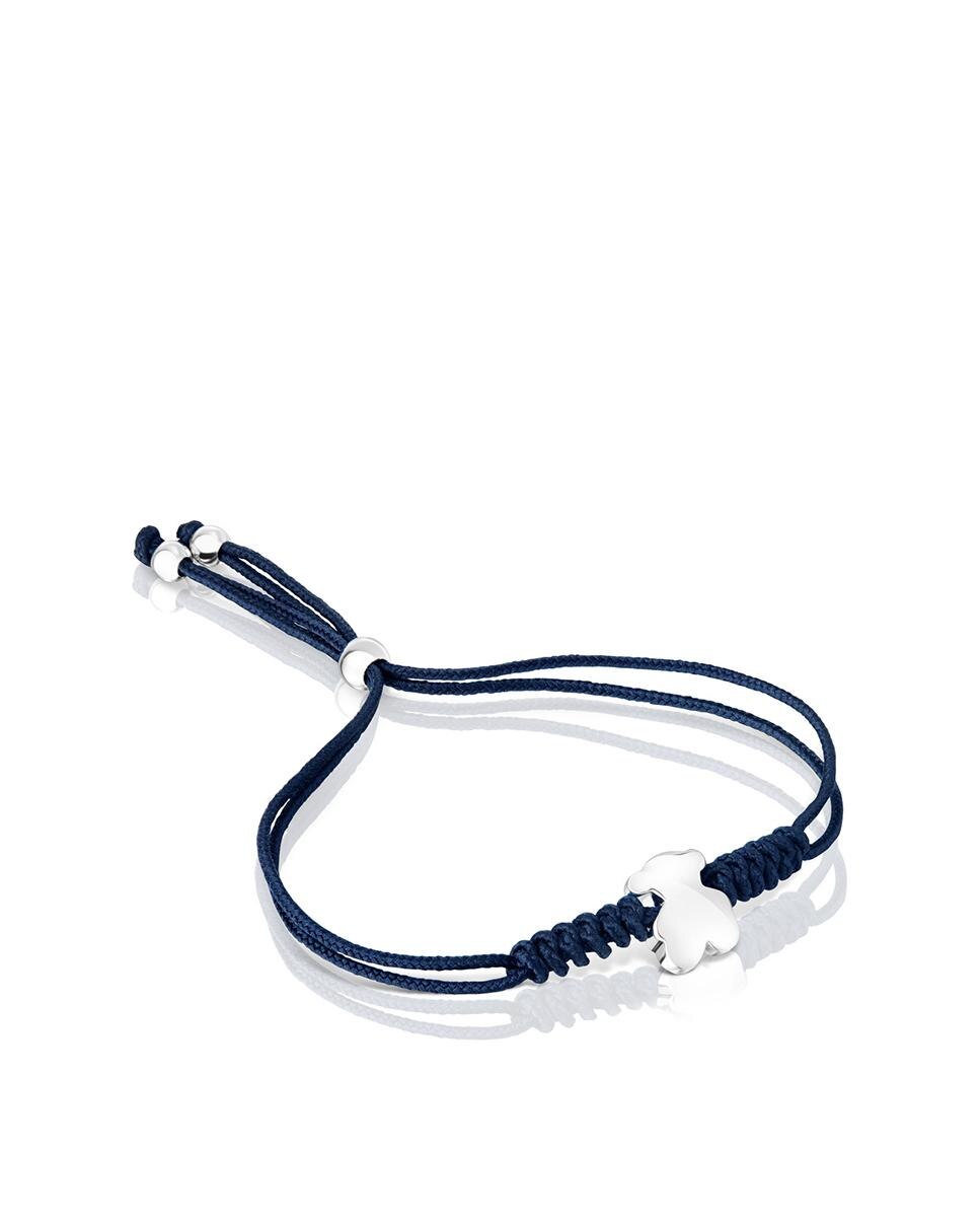 Pulseira Bold Motif de Nylon com Urso de Prata Prata-4