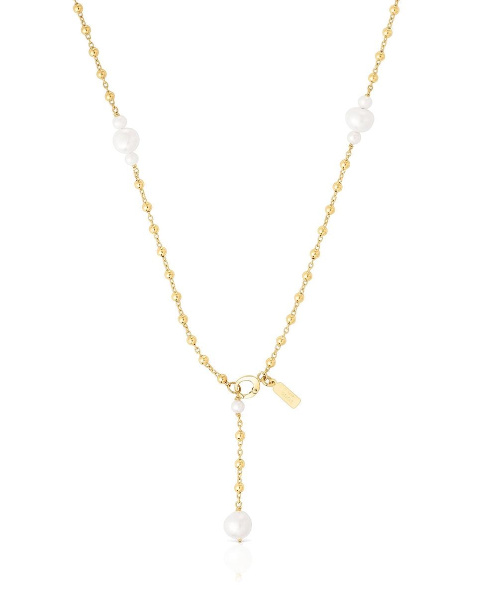 Colar Tamara Falcó X Tous Banhado em Ouro de 18 Kt Sobre Prata com Pérolas Branco-1